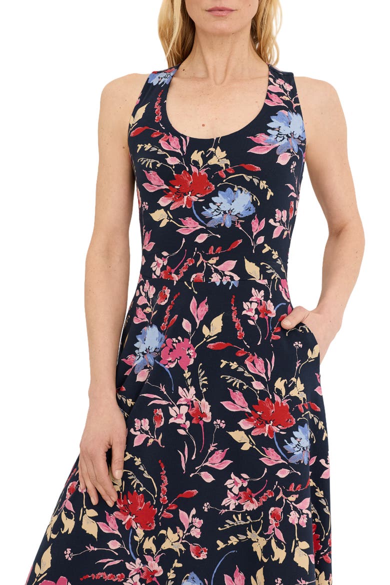 Fit & Flare Open Back Maxi Dress Made With Organic Cotton, Alternate, color, Dayspring Blooms Multi