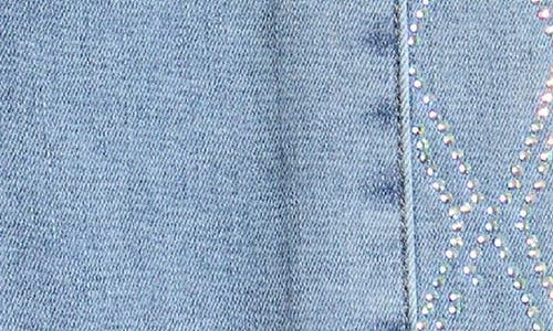 Tractr Kids' Rhinestone Side Panel Flare Jeans In Blue