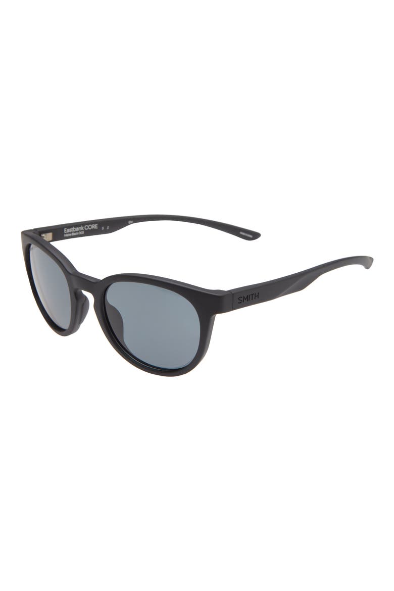Easbank Core 52mm Polarized Round Sunglasses, Alternate, color, MATTE BLACK / POLARIZED GRAY