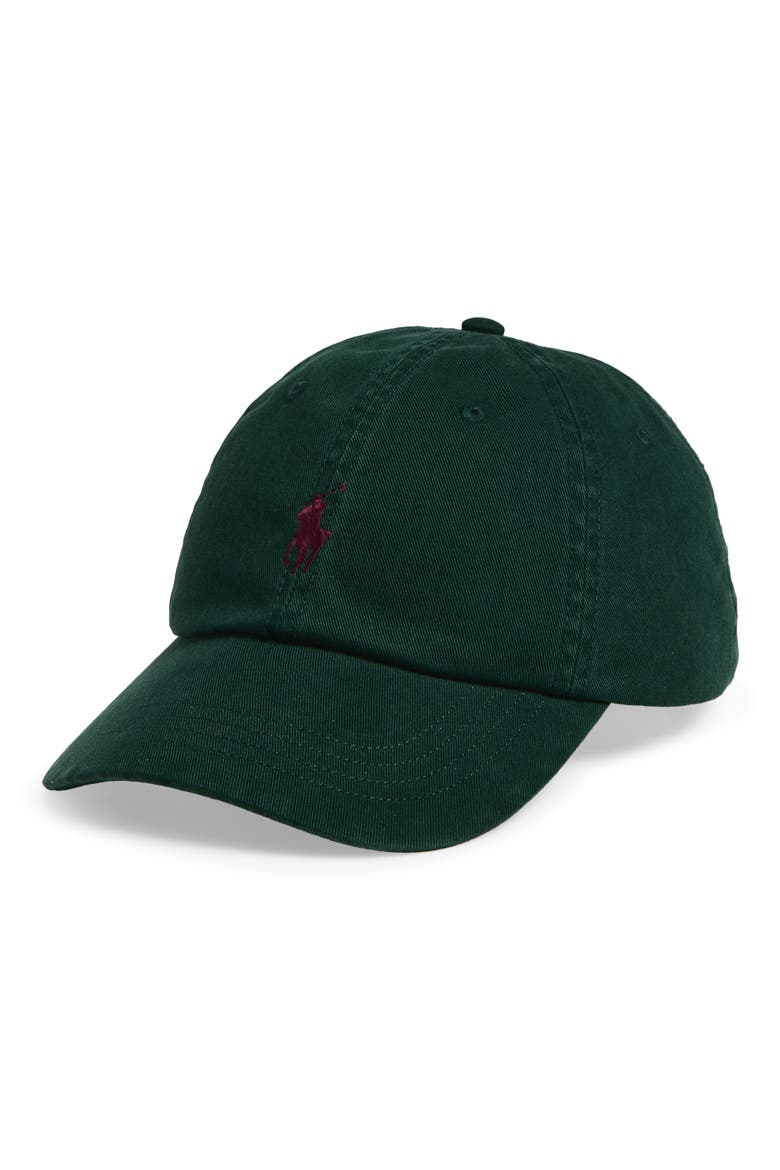 Cotton Chino Baseball Cap, Main, color, GREEN