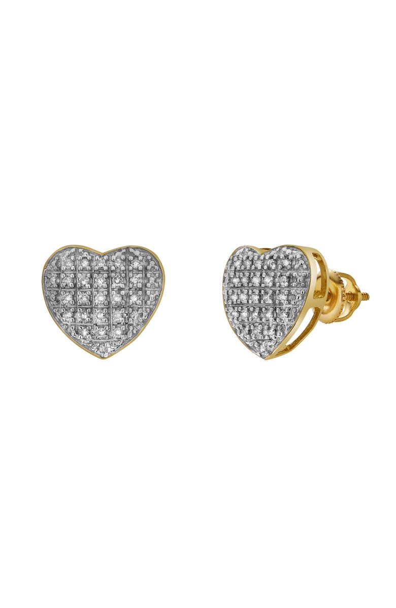 LuvMyJewelry Eden 10K Yellow Gold Cluster Diamond Unisex Earrings - 0.24 Cts, Main, color, 