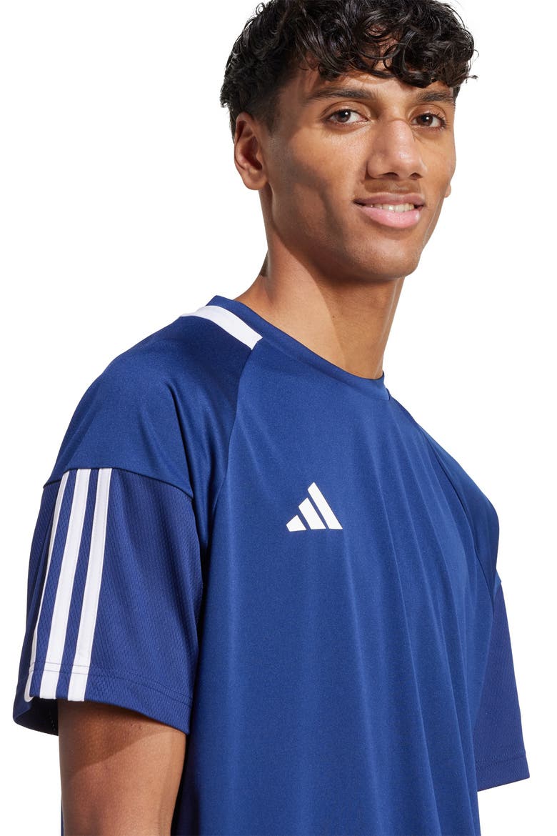 Sereno AEROREADY 3-Stripes T-Shirt, Alternate, color, DARK BLUE/ WHITE