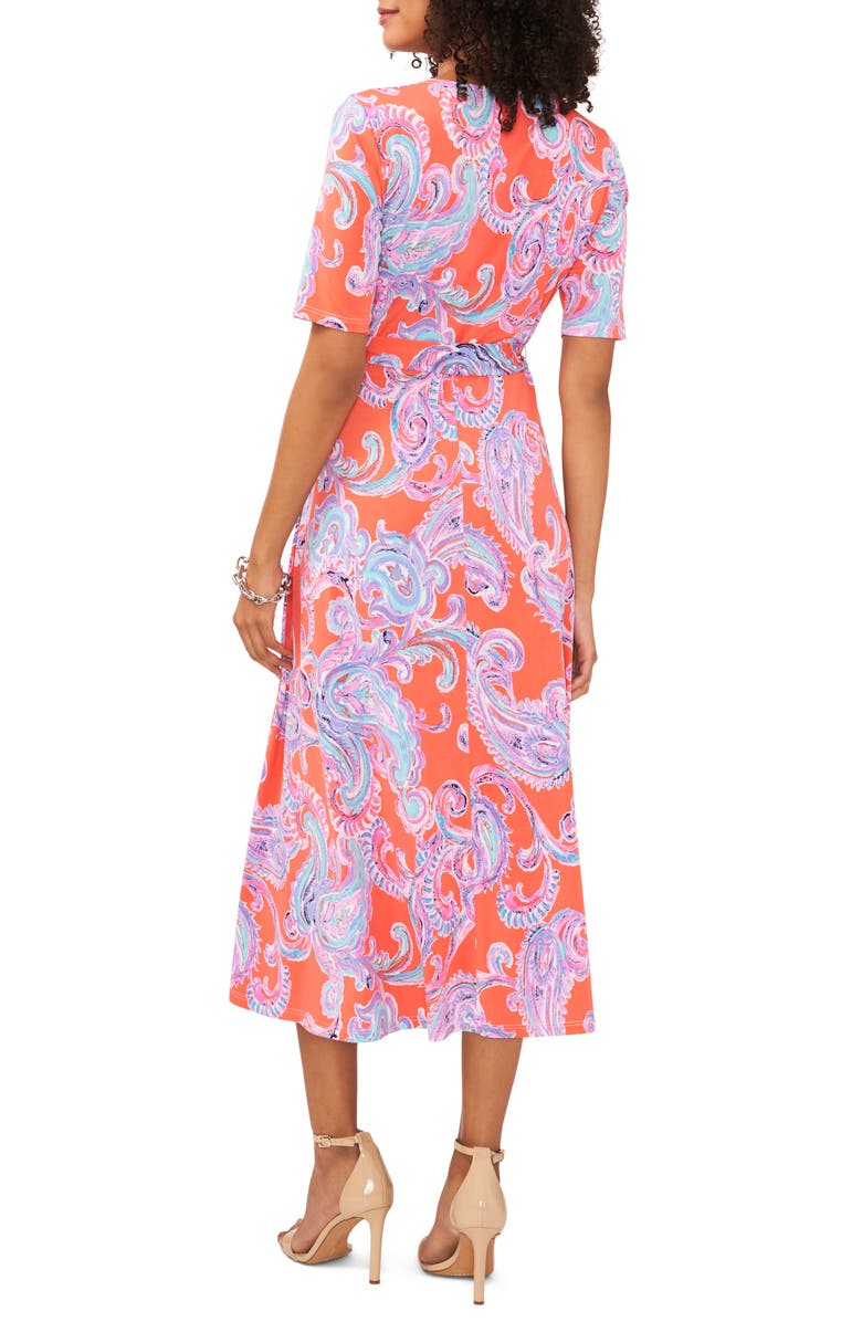 Chaus Paisley Knit Midi Dress, Alternate, color, Neon Reef