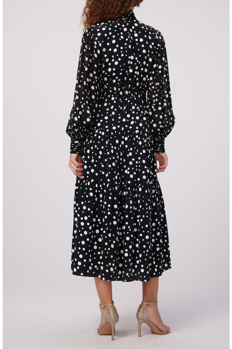 Dai Mixed Dot Print Long Sleeve Midi Dress, Alternate, color, SPOT LIGHT