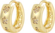Adornia Cubic Zirconia Heart & Star Huggie Hoop Earrings