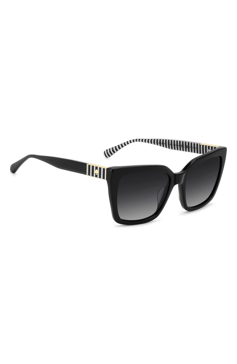 Kate Spade New York lilah 55mm gradient square sunglasses, Alternate, color, Black/ Dark Grey Sf