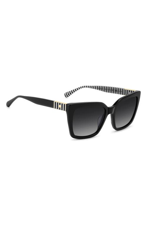 Kate Spade New York Lilah 55mm Gradient Square Sunglasses In Black/dark Grey Sf