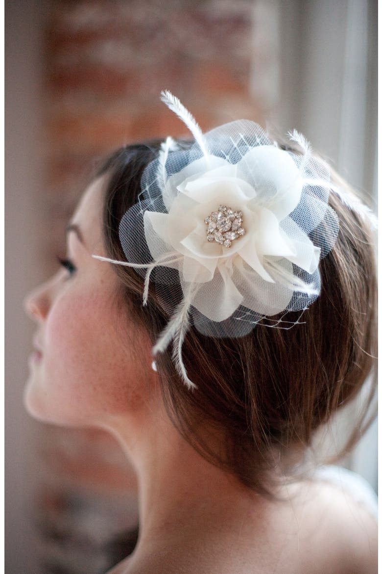 'Elizabeth' Bridal Hair Flower, Alternate, color, IVORY