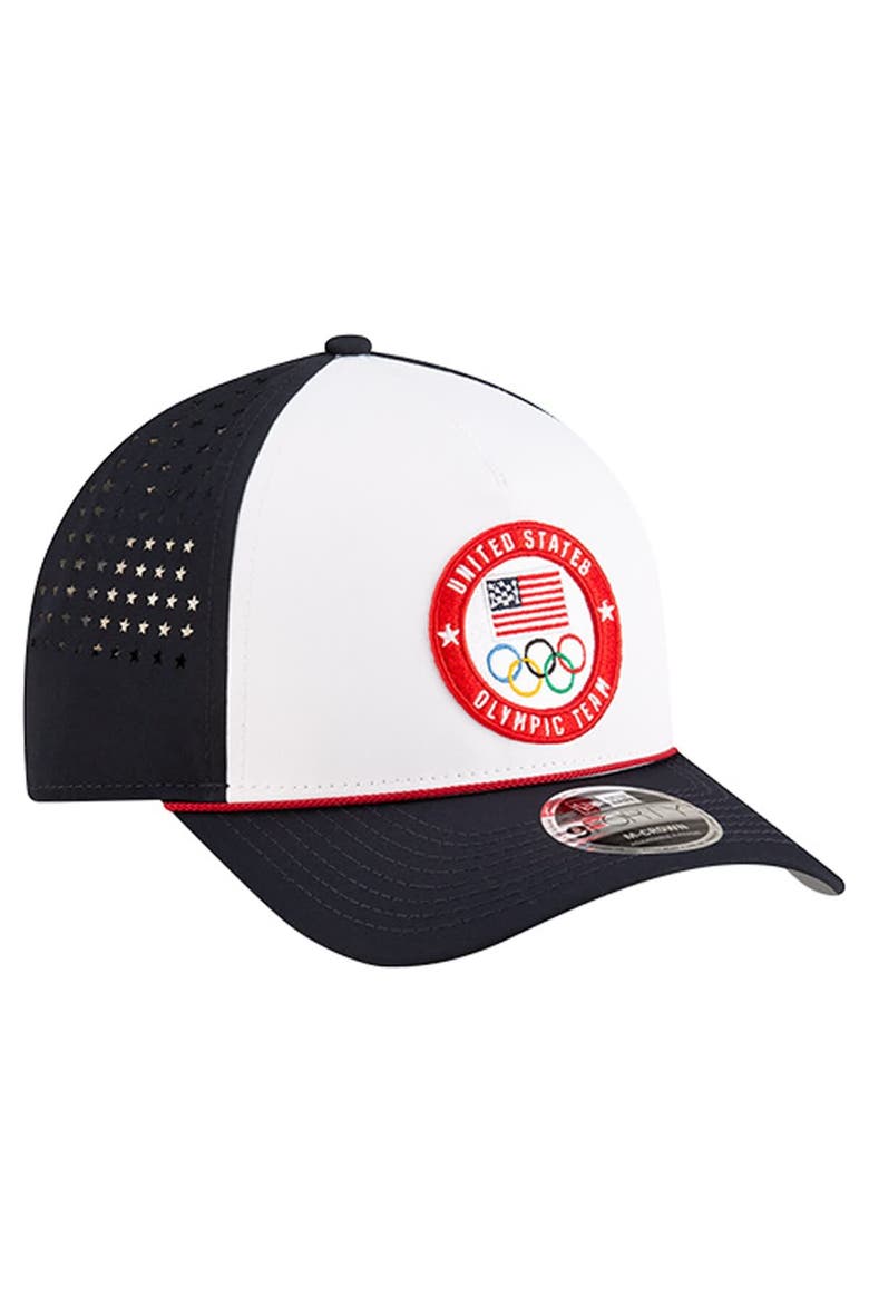 Men's New Era  White Team USA 9FORTY M-Crown A-Frame Adjustable Hat, Alternate, color, White