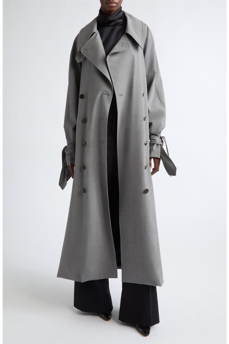 Sidney Virgin Wool Blend Trench Coat, Alternate, color, GREY