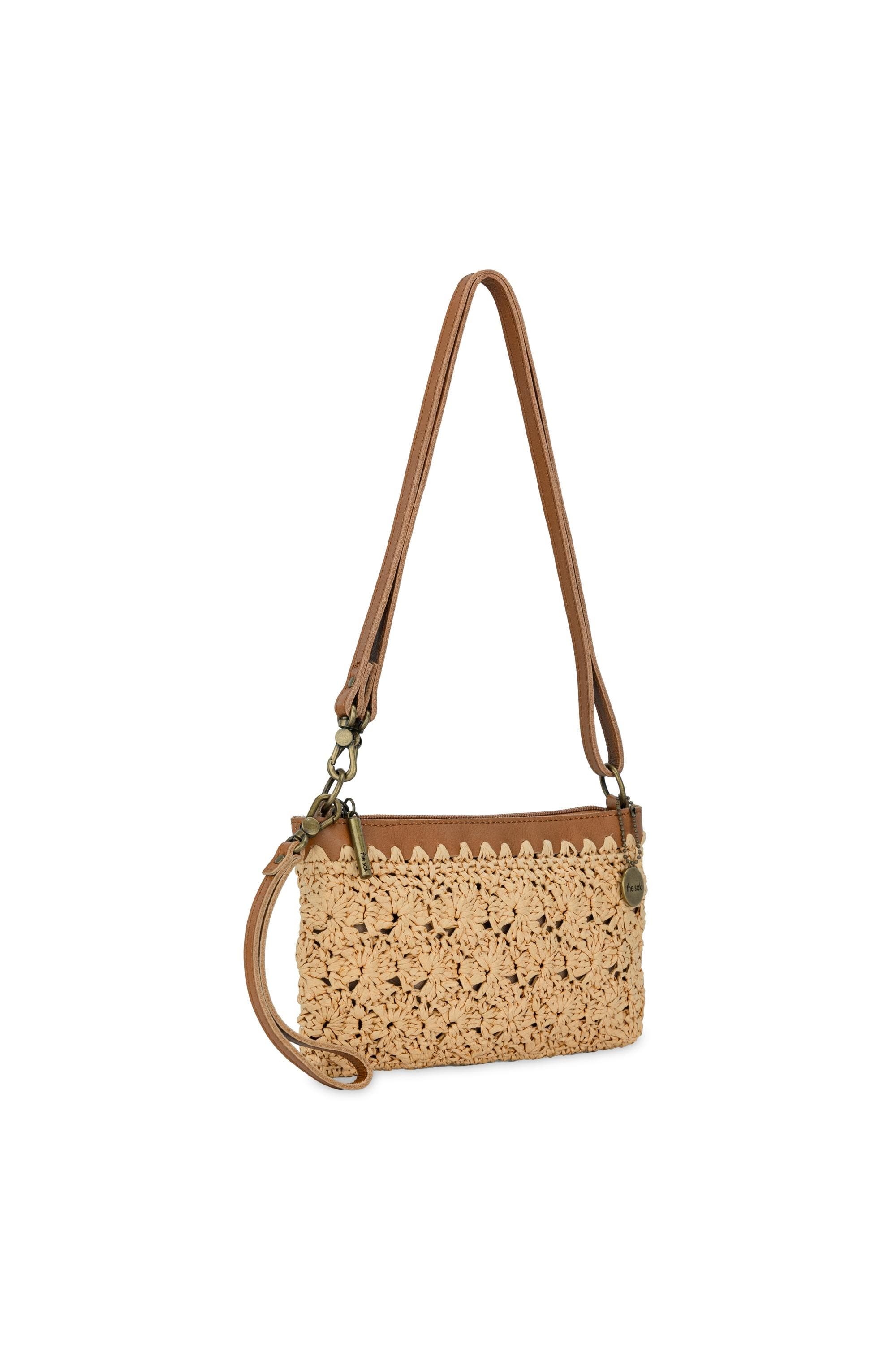 The Sak Vita Hand Crochet Crossbody Wristlet, Alternate, color, Natural Primrose Straw