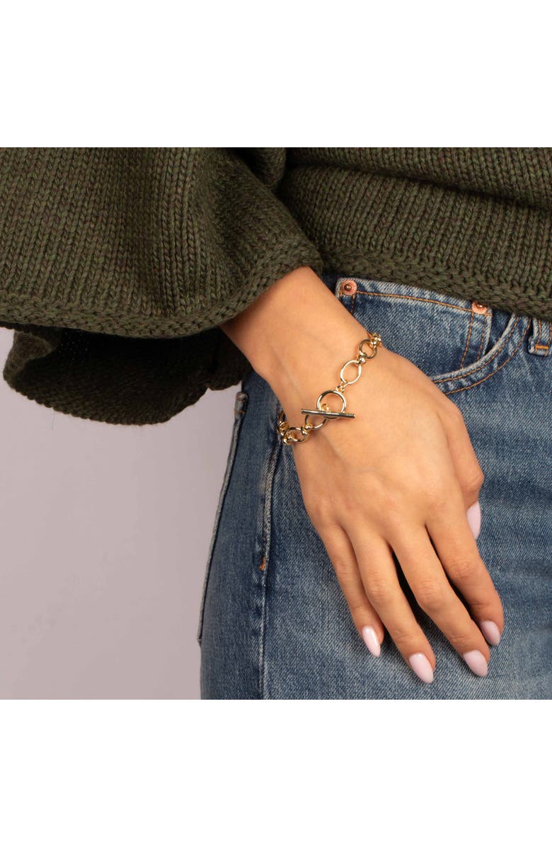 BY ADINA EDEN Knotted Oval Link Toggle Bracelet, Alternate, color, Gold