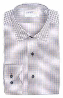 Trim Fit Tattersall Check Print Dress Shirt