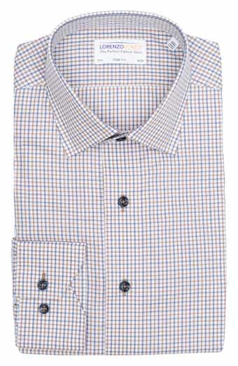 Trim Fit Tattersall Check Print Dress Shirt