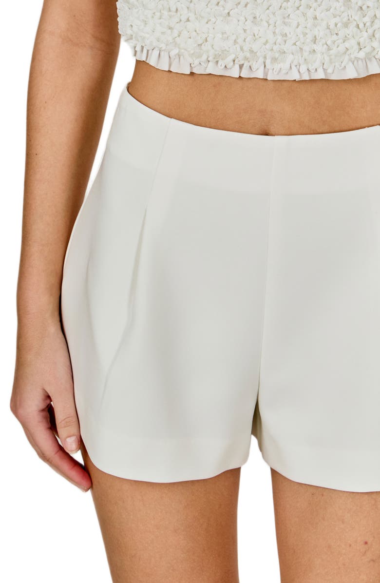 Endless Rose Pleated Low Rise Shorts, Alternate, color, White