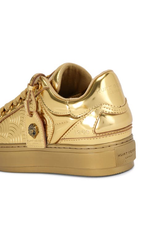 Kurt Geiger Leather Southbank Tag Sneakers In Gold
