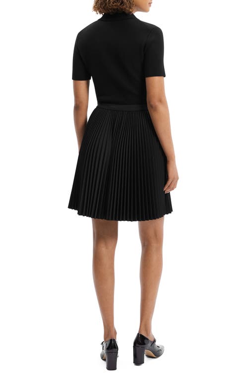 THEORY THEORY PLEATED MIXED MEDIA POLO DRESS