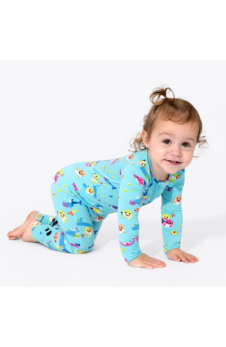 Bellabu Bear Baby Shark Fitted Convertible One-Piece Pajamas, Alternate, color, 
