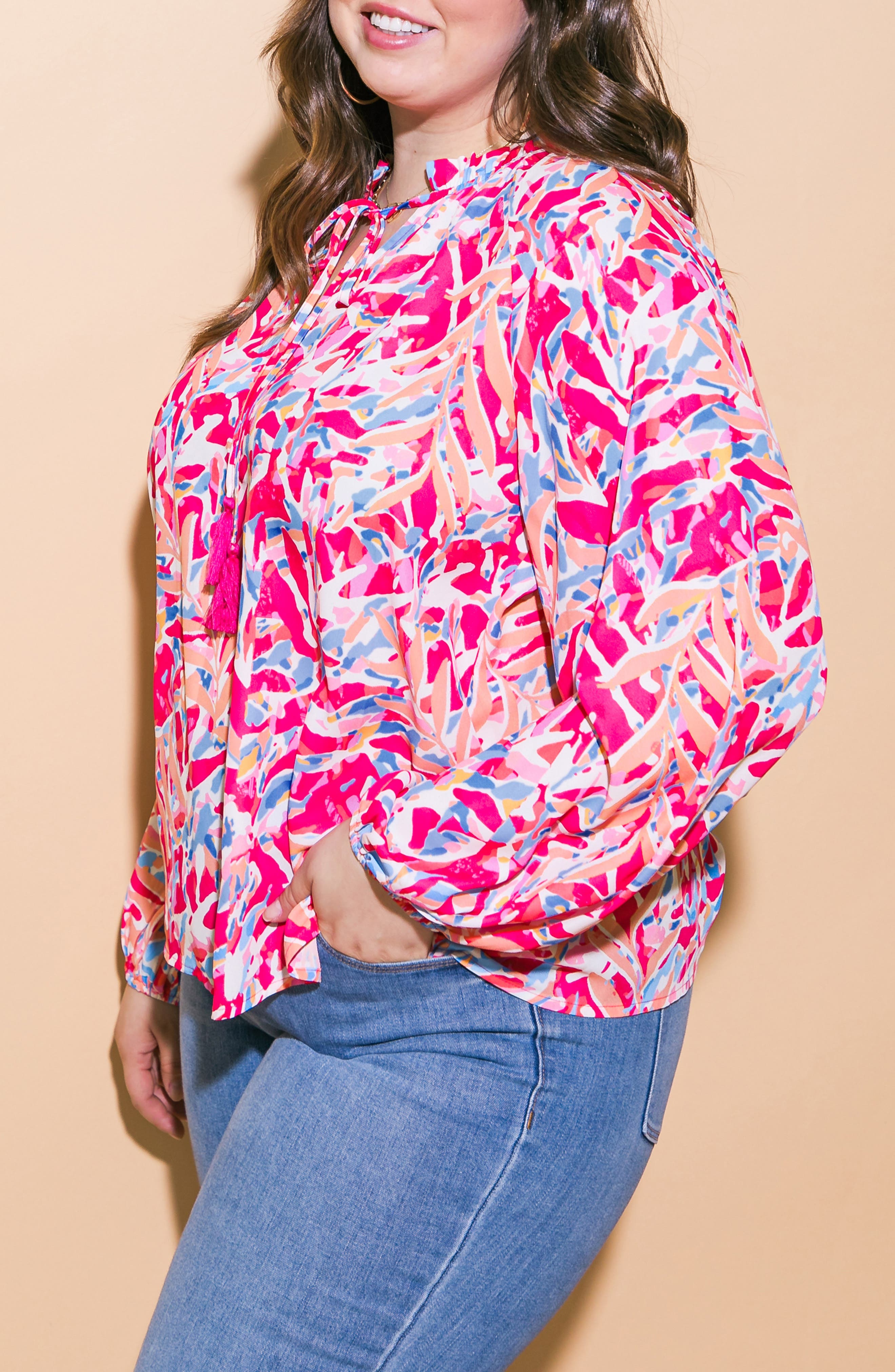 FLYING TOMATO Keyhole Long Sleeve Top (Women) | Nordstromrack