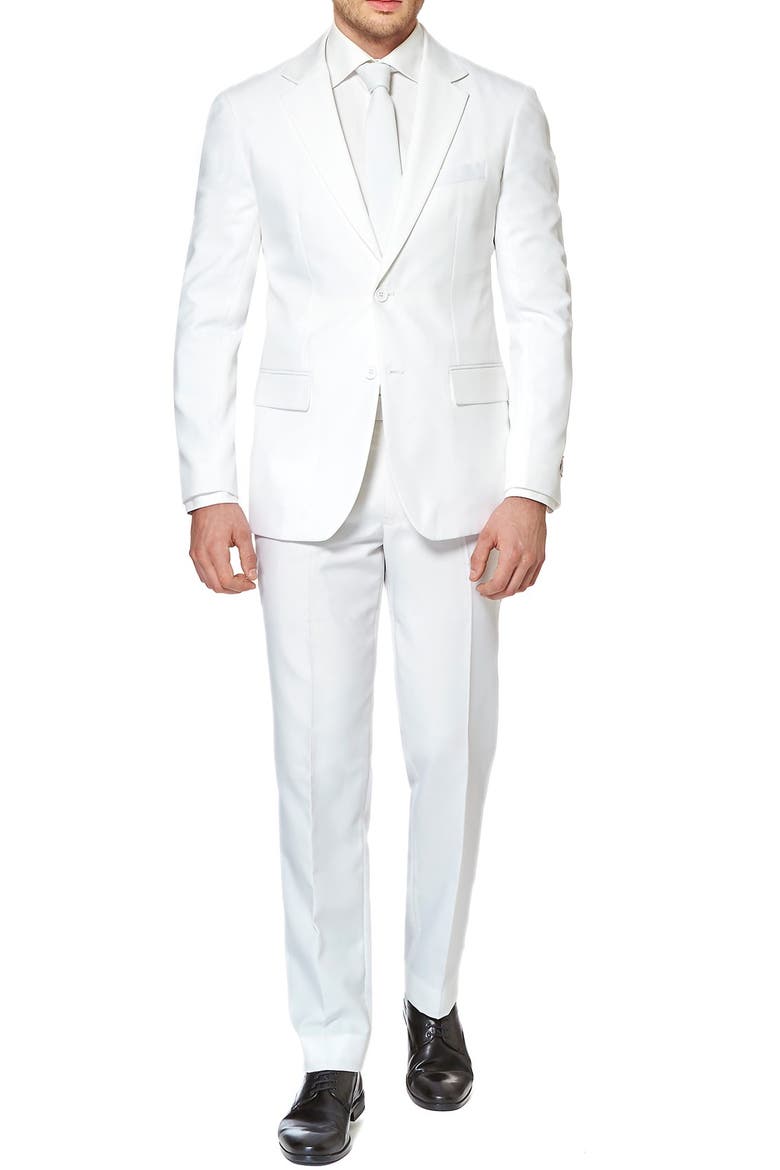 White Knight Slim Fit Two-Piece Suit & Tie Set, Alternate, color, NATURAL