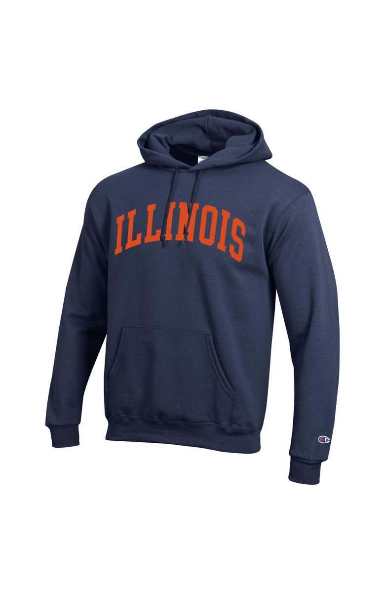 Champion Men's Champion Navy Illinois Fighting Illini Basic Arch Fleece Pullover Hoodie, Alternate, color,