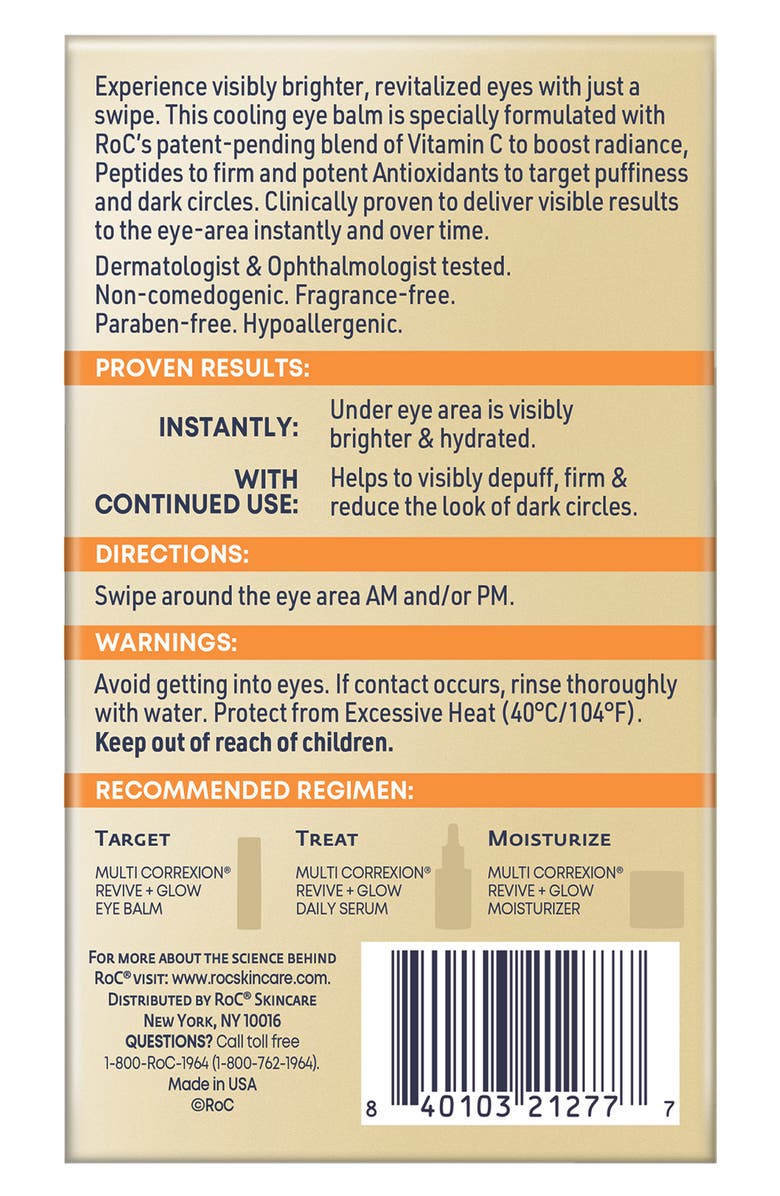 ROC Multi Corrextion Revive + Glow Eye Balm, Alternate, color, 