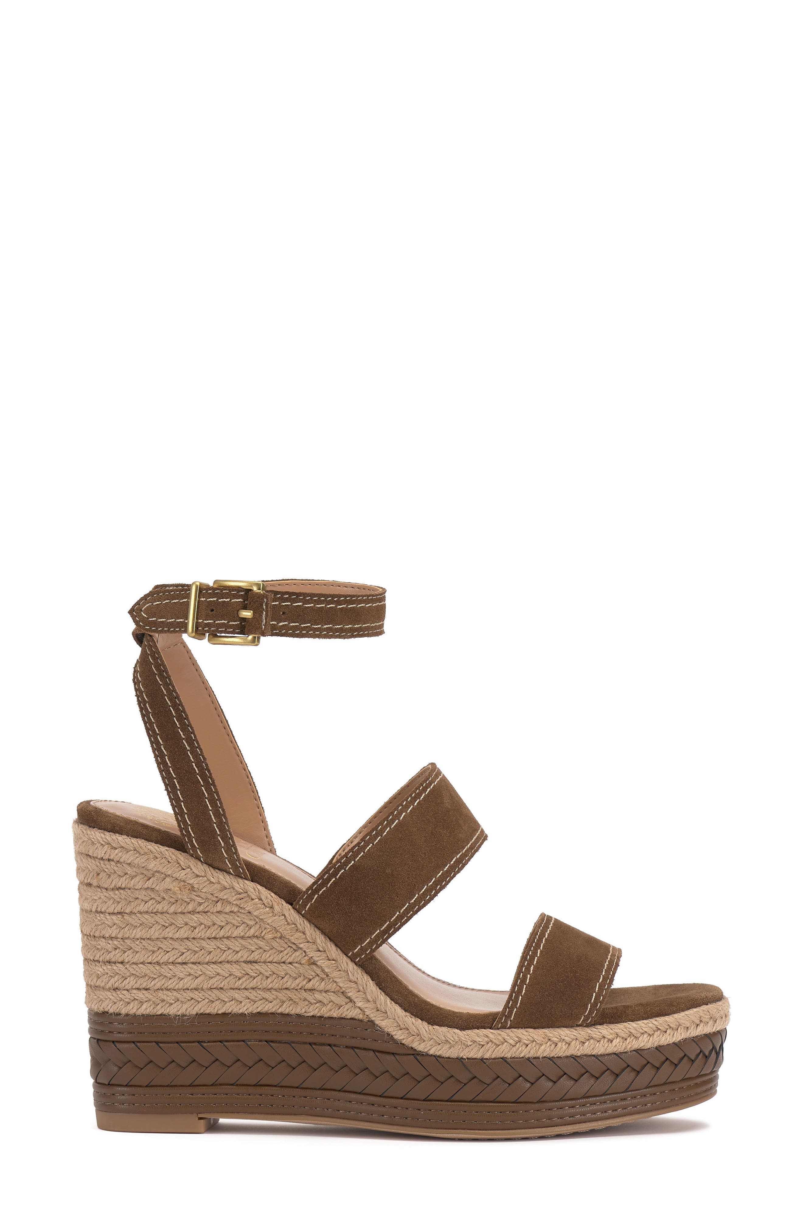 Vince Camuto Esmia Ankle Strap Platform Wedge Sandal, Alternate, color, Reishi