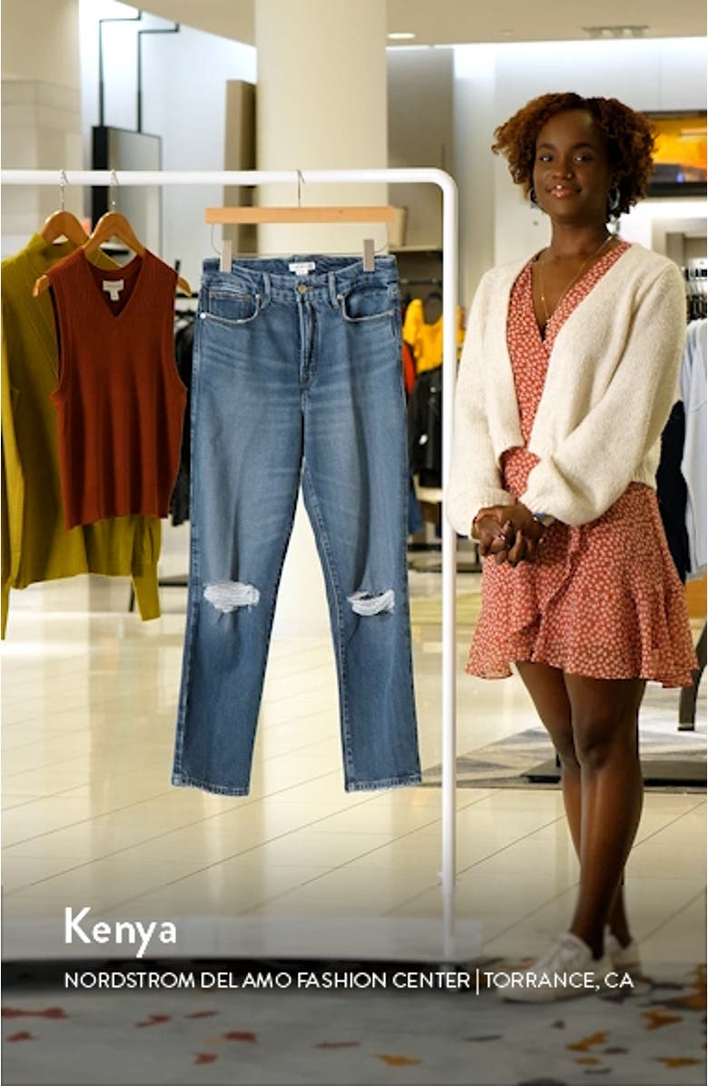 Good Classic Ripped Straight Leg Jeans, sales video thumbnail