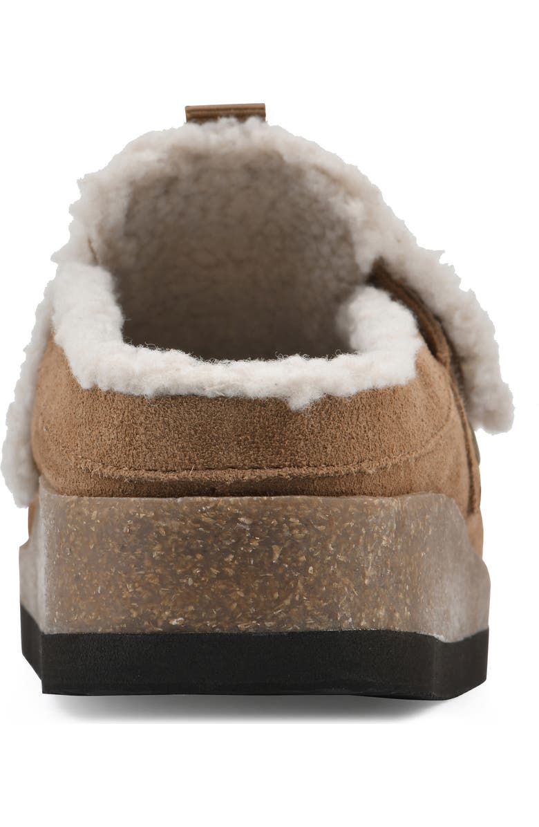 White Mountain Footwear Baylen Faux Shearling Trim Clog, Alternate, color, Chestnut Suede Faux Fur