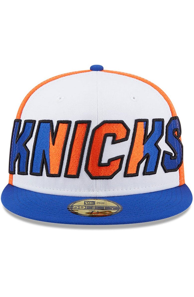 New Era Men's New Era  White/Blue New York Knicks Back Half 9FIFTY Fitted Hat, Alternate, color, 