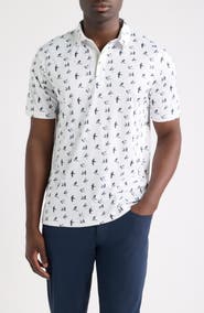 Swannies Peak Bird Print Performance Golf Polo