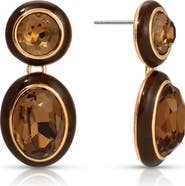 Ettika Duet 18k Gold Plate Cubic Zirconia Drop Earrings
