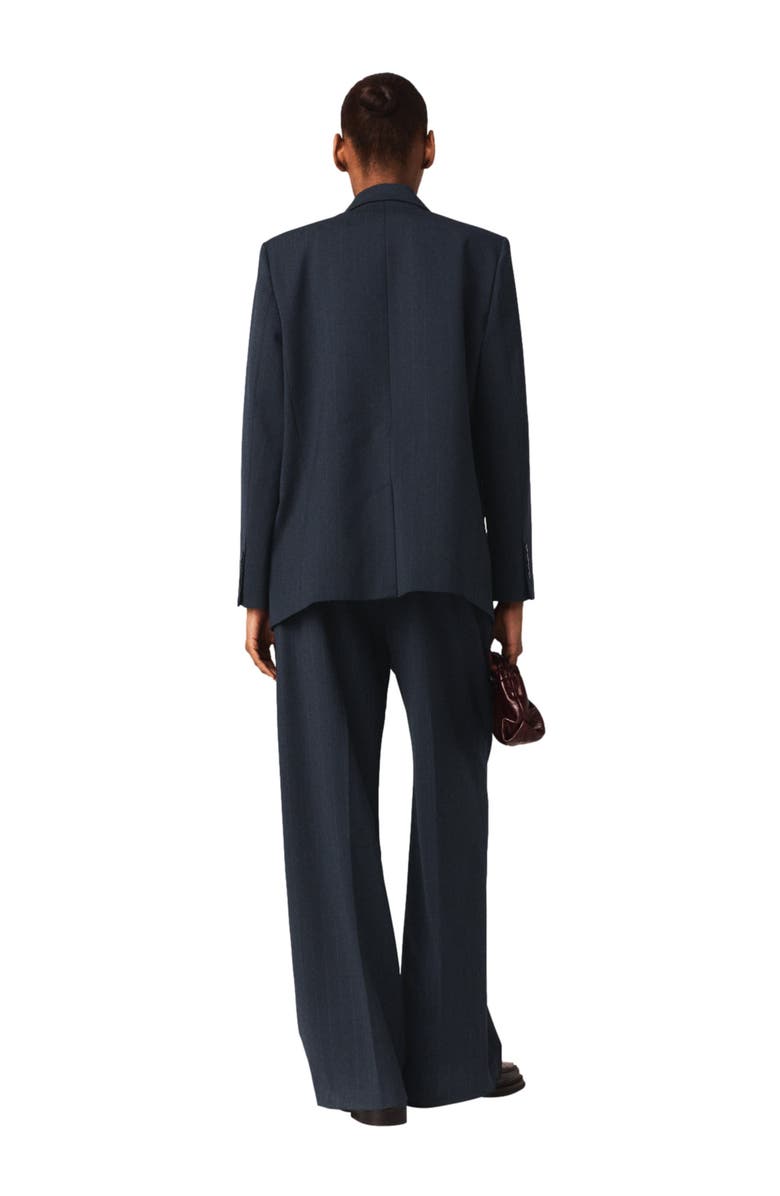 maje Striped suit jacket, Alternate, color, Navy