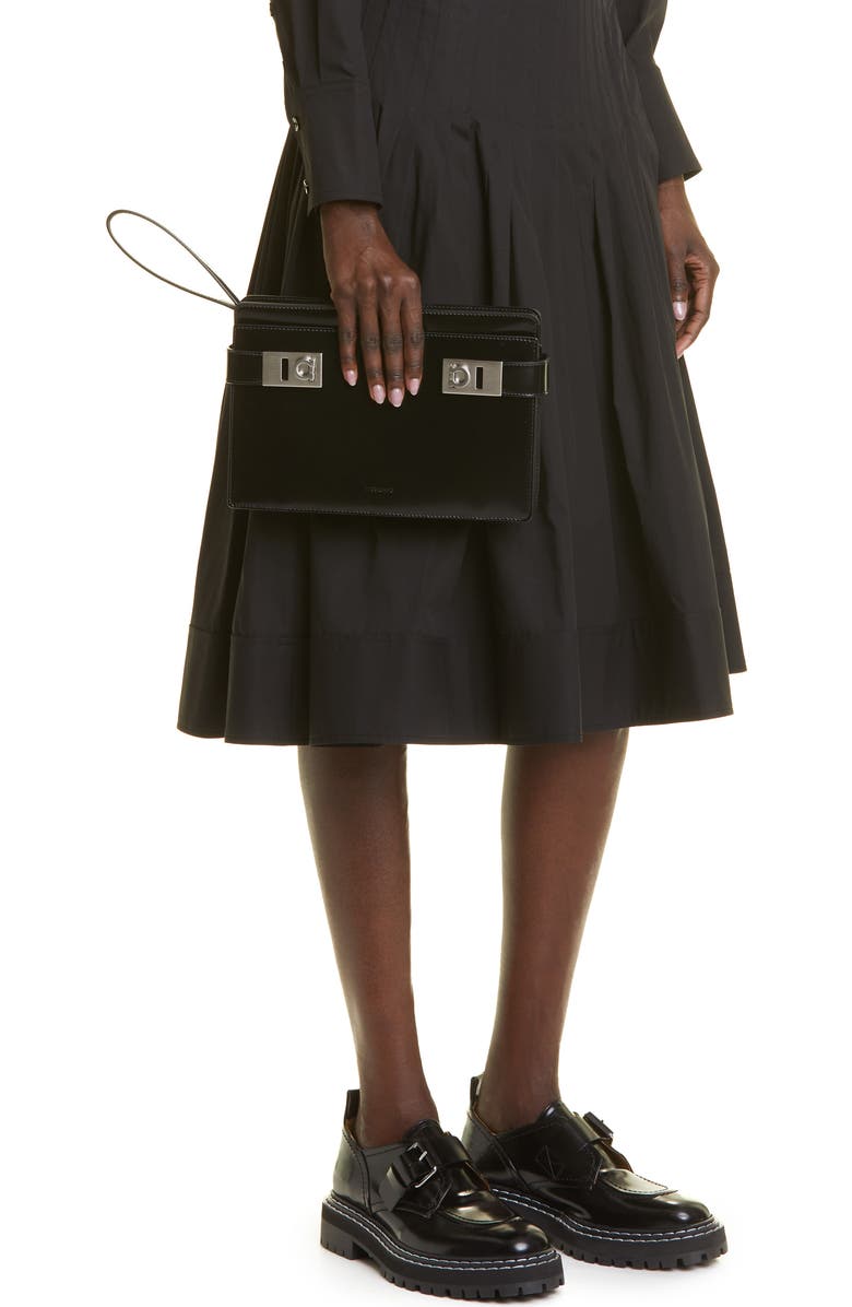 FERRAGAMO Twins Leather Zip Pouch, Alternate, color,