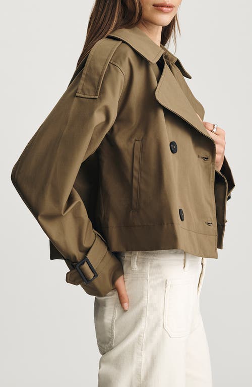 Mavi Jeans Military Double Breasted Crop Jacket In Brown