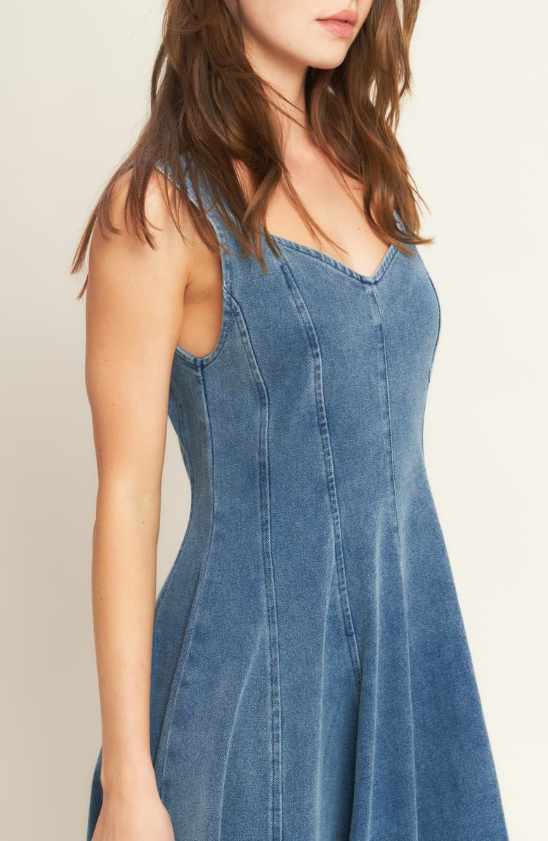 FLYING TOMATO Denim Midi Dress, Alternate, color, 