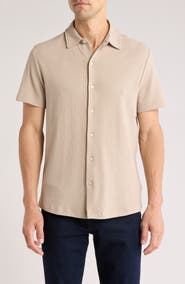 Robert Barakett Newman Short Sleeve Knit Button-Up Shirt