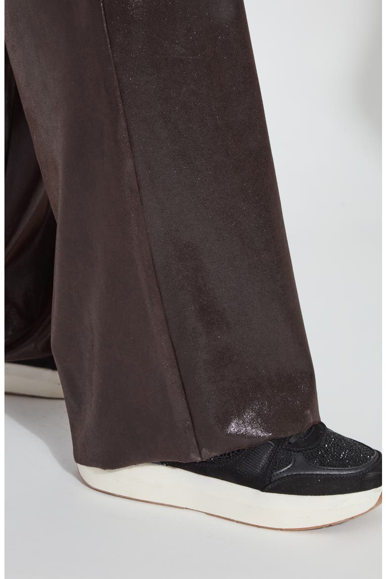 Metallic Faux Suede Cargo Pants, Alternate, color, LIQUID MOCHA