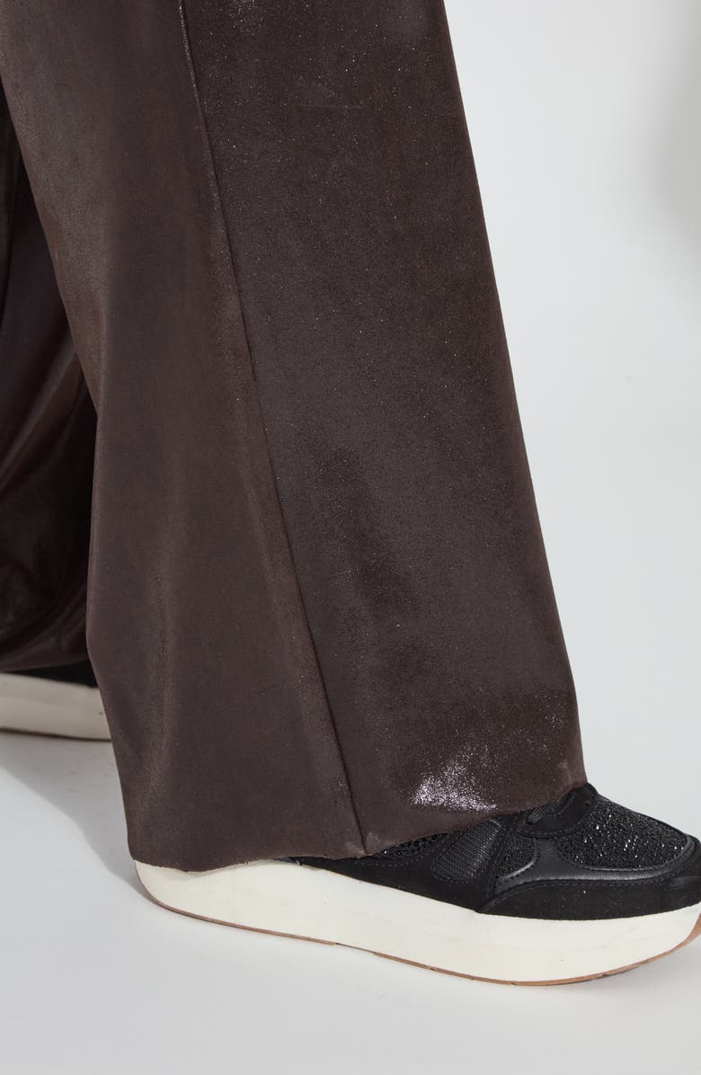 Lysse Metallic Faux Suede Cargo Pants, Alternate, color, Liquid Mocha