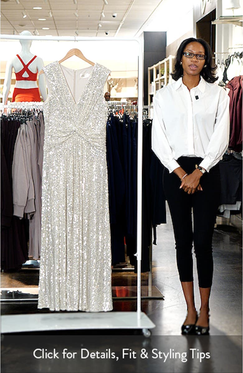 Sequin Twist Front Gown, sales video thumbnail