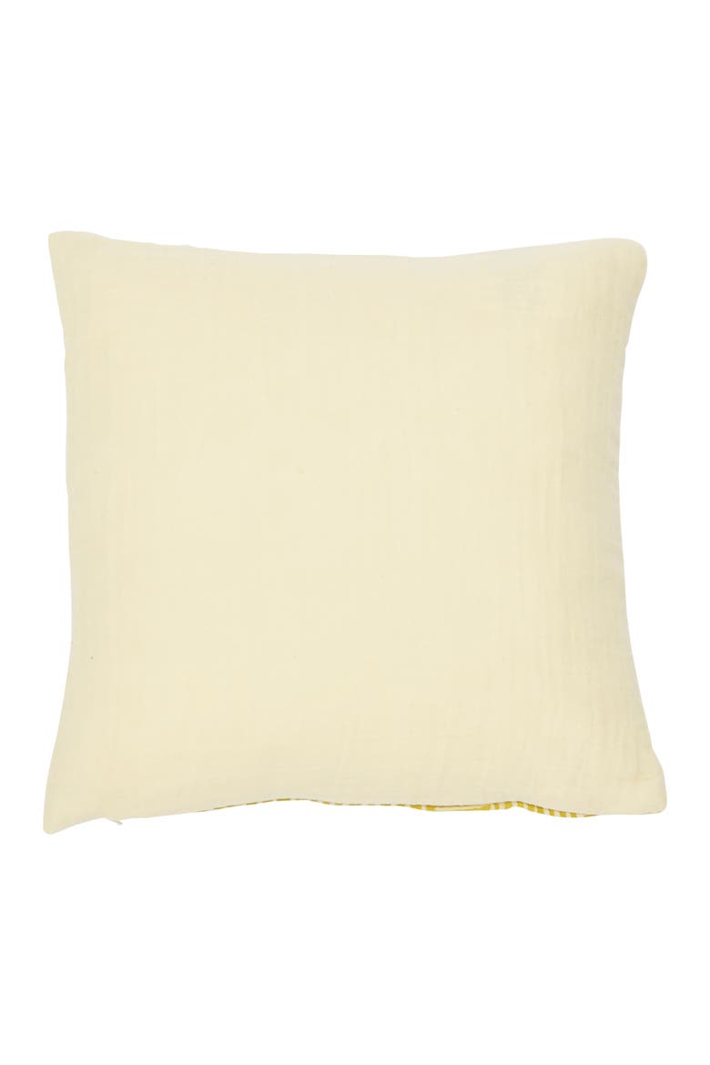 Cotton Pillow with Kuba Cloth Pattern, Alternate, color, Yellow
