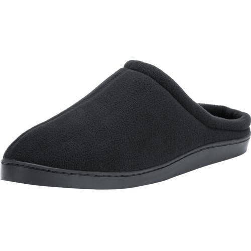 Kingsize Fleece Clog Slippers In Black