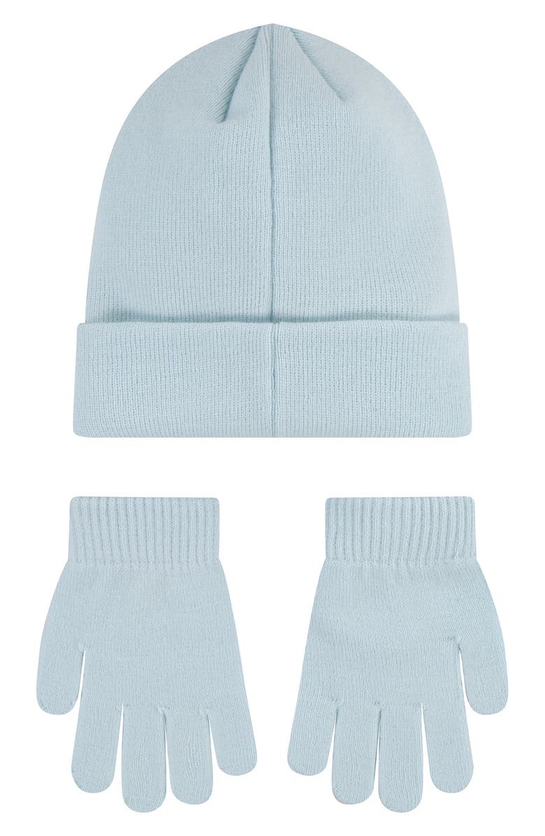 Nike Kids' Embroidered Logo Knit Beanie & Gloves Set, Alternate, color, Glacier Blue