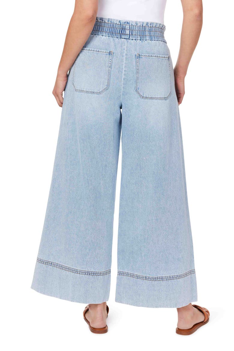 Drapey Stitch Detail Wide Leg Jeans, Alternate, color, LISMORE