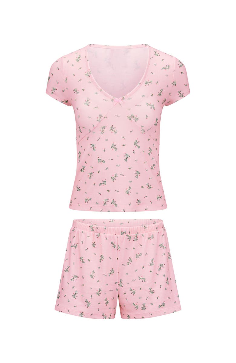 Adore Me Eloise Short Pajama Set, Alternate, color, Floral Pink