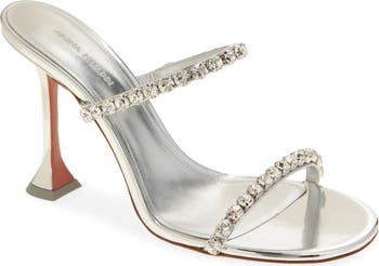 AMINA MUADDI Silver Rhinestones Rih ミュール Amina Muaddi Silver Rhinestones Rih Mules | italist, ALWAYS