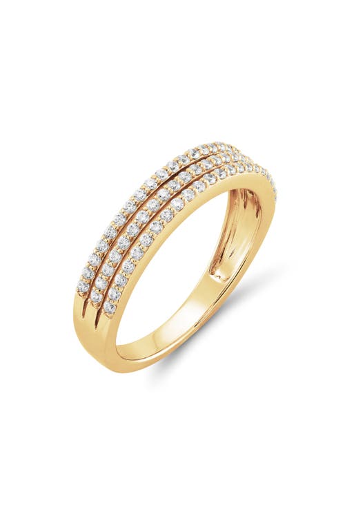 Frankie & Zoe Triple Row Diamond Band Ring In Gold