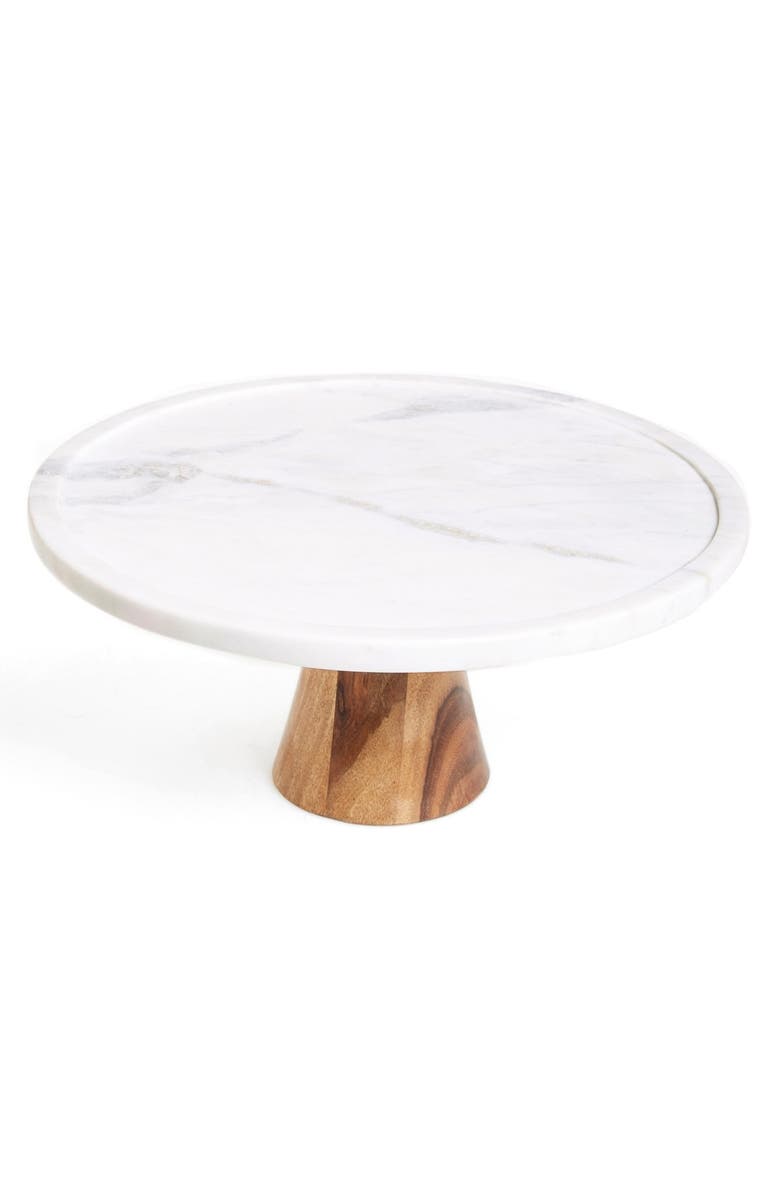 Thirstystone Marble & Wood Cake Stand, Main, color,
