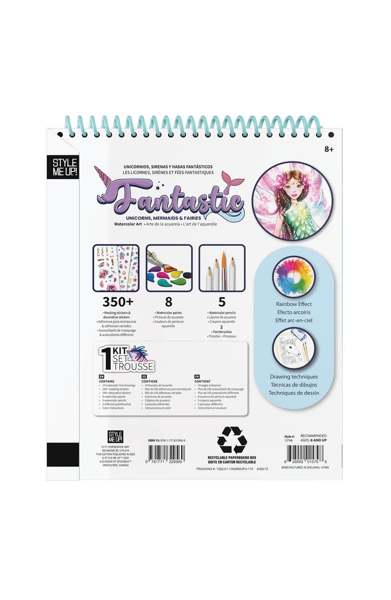 Style Me Up SpiceBox Style Me Up Fantastic Unicorn, Mermaids and Fairies, Watercolor Painting Kit, Alternate, color,