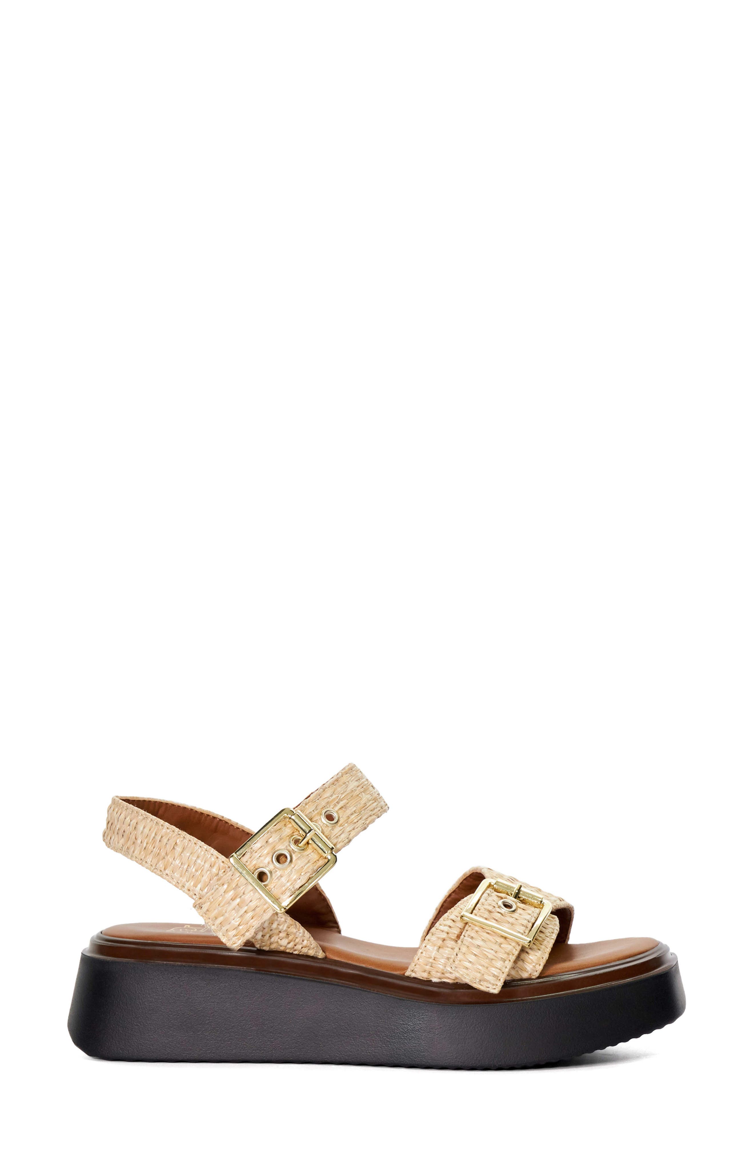 Dune London Loells Platform Sandal, Alternate, color, Natural